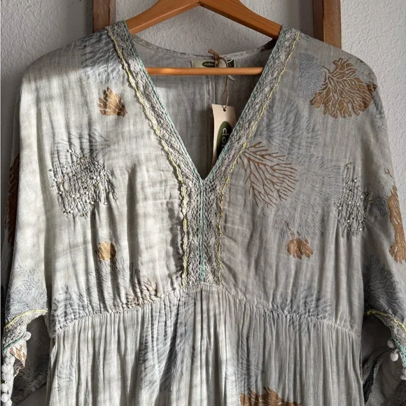 Dolma Delaware Grey Coral Reef Maxi Dress NWT Sz: Large - Picture 4 of 14